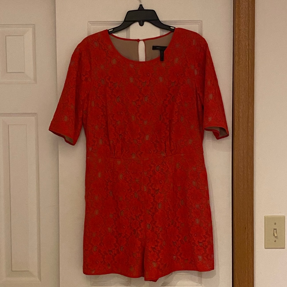 BCBG red lace romper
